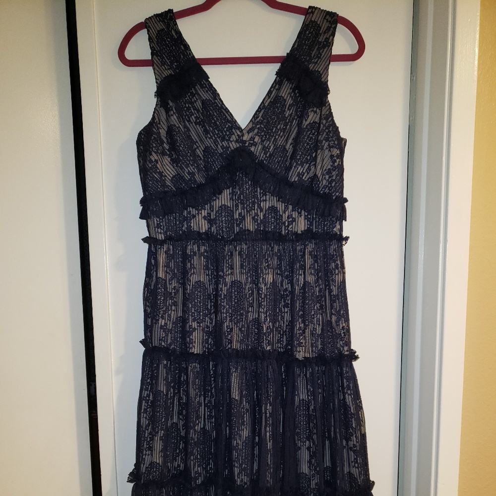 NWOT DARK BLUE LACE MIDI
